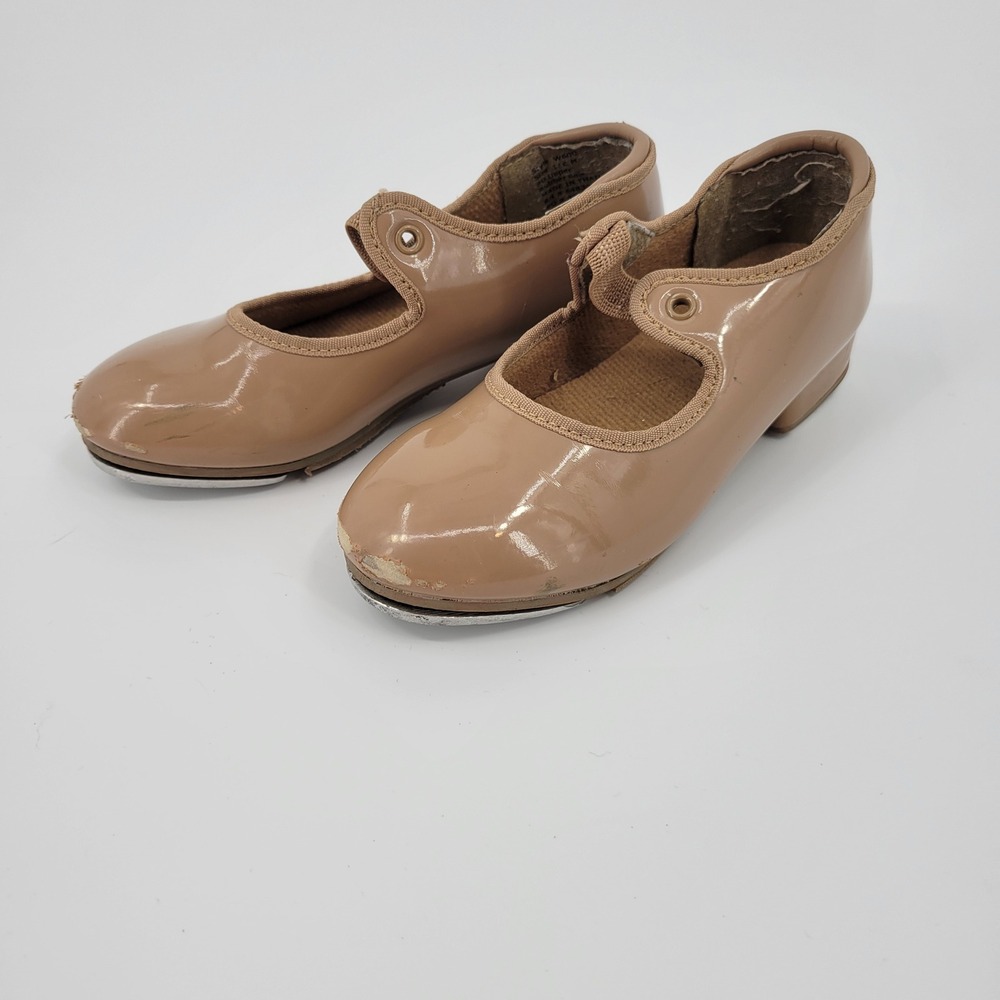 Weissman Tap Shoes Kids 11C Tan Patent Leather W600 Dance Shoes Dancewear